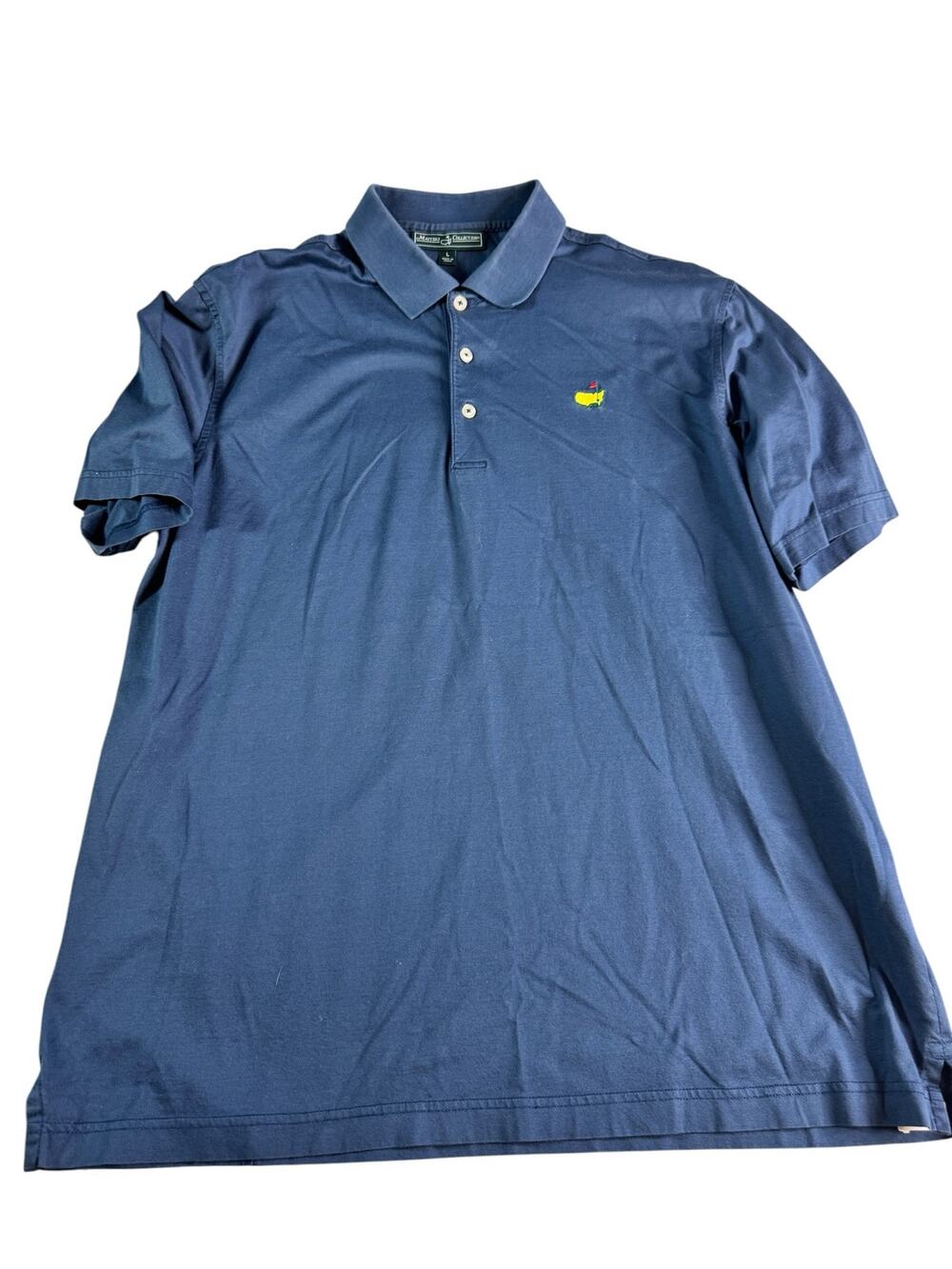 Masters Collection Augusta National Golf Polo Mens Large Navy Pima Cotton Logo